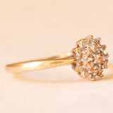 Anello vintage in oro giallo 9K con diamanti (0.10ctw ca.), anni ‘60/‘70