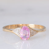 Anello vintage con zaffiro rosa (0.52ct ca.) e diamanti, annni ‘90