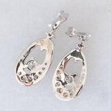Orecchini vintage in oro bianco 18K con diamanti (0.40ctw), anni ‘80