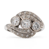 Anello vintage in oro bianco 18k con diamanti (1ctw), anni '60