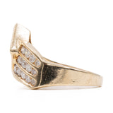 Anello vintage in oro giallo 10k con diamanti (0,90ctw)