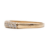 Anello vintage a veretta in oro giallo 9k con diamanti (0,09ct)