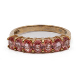 Anello vintage in oro giallo 9k con zaffiri rosa per un totale di 1,25ctw