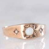 Trilogy gypsy antico in oro giallo 8K con opale e perline bianche, anni ‘10/‘20