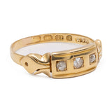 Anello antico in oro giallo 18k con diamanti, anno 1861/1862