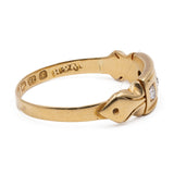 Anello antico in oro giallo 18k con diamanti, anno 1861/1862