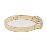 Anello vintage a riviera in oro giallo 14k con diamanti (0,10ctw)