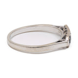 Anello Art Déco in oro bianco 14k con diamante e zaffiri, anni '30