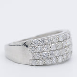 Anello a fascia in platino con pavé di diamanti di taglio brillante (1ctw), anni ‘80