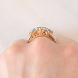 Veretta vintage in oro giallo 9K con acquamarine (0.97ctw)
