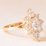 Anello vintage in oro giallo 18K con diamanti di taglio brillante (2.20ctw ca.), anni ‘70
