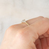 Anello vintage in oro giallo e bianco 9K con diamanti