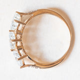 Anello vintage in oro giallo e bianco 9K con acquamarine (1.50ctw ca.) e diamanti (0.10ct ca.), anno 2012