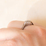 Anello in oro giallo 9K con decorazione a cuore in oro bianco 9K con diamanti (0.14ctw ca.), anno 1986