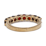 Anello vintage a veretta in oro giallo 8k con granati