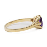 Anello vintage in oro giallo 14k con ametista