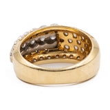 Anello vintage in oro giallo e bianco 18K con diamanti (0,53ctw), anni '80