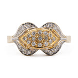 Anello vintage in oro giallo e bianco 14k con diamanti (0,24ctw)