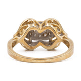Anello vintage in oro giallo e bianco 14k con diamanti (0,24ctw)