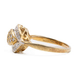 Anello vintage in oro giallo e bianco 14k con diamanti (0,24ctw)