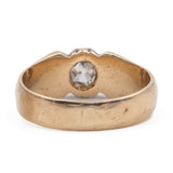 Anello antico solitario in oro 14k e diamante (0,44ct), anni '30/'40