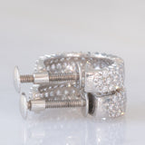 Orecchini vintage a cerchio in platino con diamanti (1ctw)