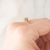 Anello vintage in oro giallo 9K con topazio azzurro (0.40ct ca.), anni ‘70/‘80