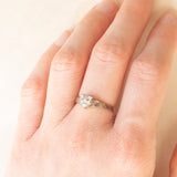 Anello in oro giallo 9K con decorazione a cuore in oro bianco 9K con diamanti (0.14ctw ca.), anno 1986