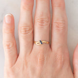 Anello Toi et Moi vintage in oro giallo 18K con zaffiri, anni ‘70