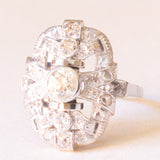 Anello Art Déco in platino e in oro bianco 14K con diamanti (0.87ctw ca.), anni ‘30