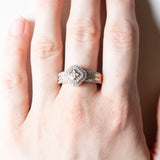 Anello vintage in oro giallo e bianco 14K con diamanti (0.51ctw ca.), anni ‘80