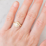Anello a fiore vintage in oro giallo 18K con diamanti (0.92ctw), anni ‘80