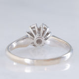 Anello a margherita vintage in oro bianco 14K con diamanti di taglio brillante (0.45ctw ca.)