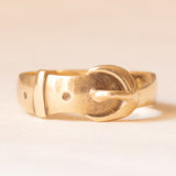 Anello Vittoriano a forma di cintura con fibbia in oro giallo 9K, anno 1855-1856