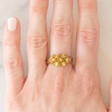Anello vintage in oro giallo 9K con sfeni (1.52ctw)