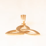 Ciondolo vintage a forma di triquetra (nodo trifoglio) in oro giallo 9K, anno 1994