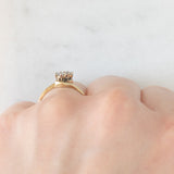 Toi et Moi vintage in oro giallo 9K con diamanti di taglio brillante (0.28ctw ca.), anni ‘80