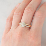 Anello a fiore vintage in oro giallo 9K con diamanti (0.25ctw ca.), anni ‘90
