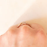 Anello intrecciato vintage in oro rosa e bianco 9K con diamanti, anni ‘90