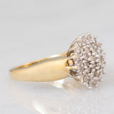 Anello vintage a fiore e a fascia con diamanti (0.52ctw ca.), anni ‘60/‘70