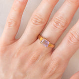Anello da cocktail vintage in oro giallo 9K con ametrina (1.38ct)