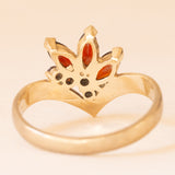 Anello vintage in oro giallo 9K con granati (0.60ctw ca.), anni ‘50