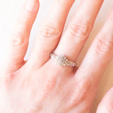 Anello vintage in oro bianco 9K con diamanti (0.20ctw ca.), anni ‘60/‘70