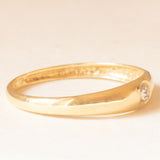 Solitario gypsy in oro giallo e bianco 18K con diamante, anni ‘60