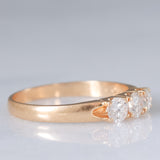 Trilogy vintage in oro giallo 14K con diamanti di taglio brillante (0.60ctw ca.), anni ‘70