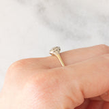 Solitario Art Déco in oro giallo e bianco 14K con diamante, anni ‘20/‘30