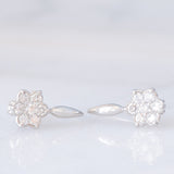 Orecchini vintage in platino con diamanti di taglio brillante (0.60ctw), anni ‘80/‘90