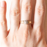 Anello in oro giallo e bianco 14K con diamanti (0.17ctw ca.), anni ‘60