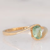 Solitario in oro giallo 9K con tormalina azzurra (0.34ct ca.)