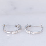 Orecchini a cerchio vintage in platino con diamanti (0.50ctw), anni ‘90/anni ‘2000